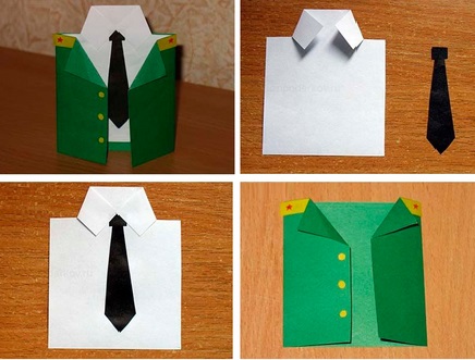 Как сделать из бумаги рубашку с галстуком