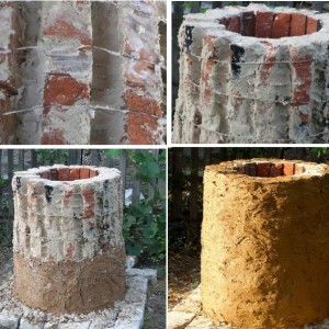 Brick tandoor oven construction photo