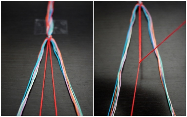 Weaving process of friendship bracelet